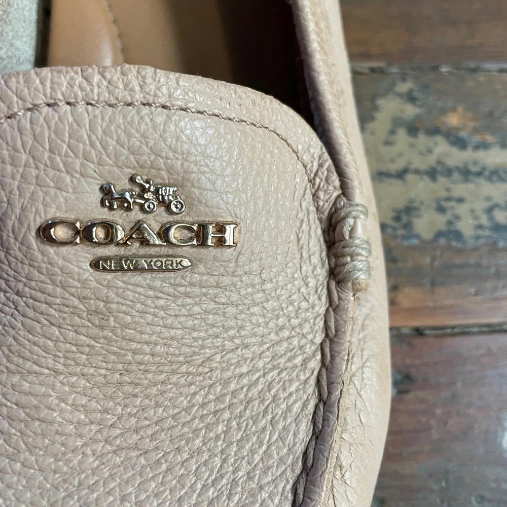Coach Marley Driver Leather Loafers Quiet Luxury Slip On Metal Logo- Sz 6 🧡🎀